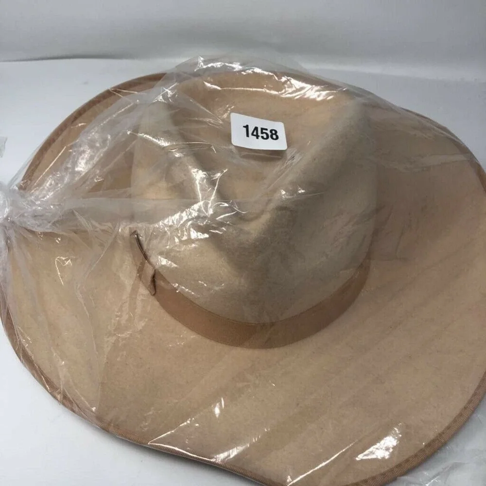 Lack‎ Of Color Unisex Panama Hat Beige Fitted Band Bow 100% Australian Wool M